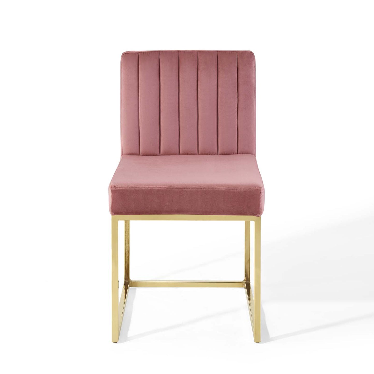 Carriage Channel Tufted Sled Base Performance Velvet Dining Chair | Polyester by Modway