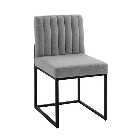 Carriage Channel Tufted Sled Base Upholstered Fabric Dining Chair | Polyester by Modway