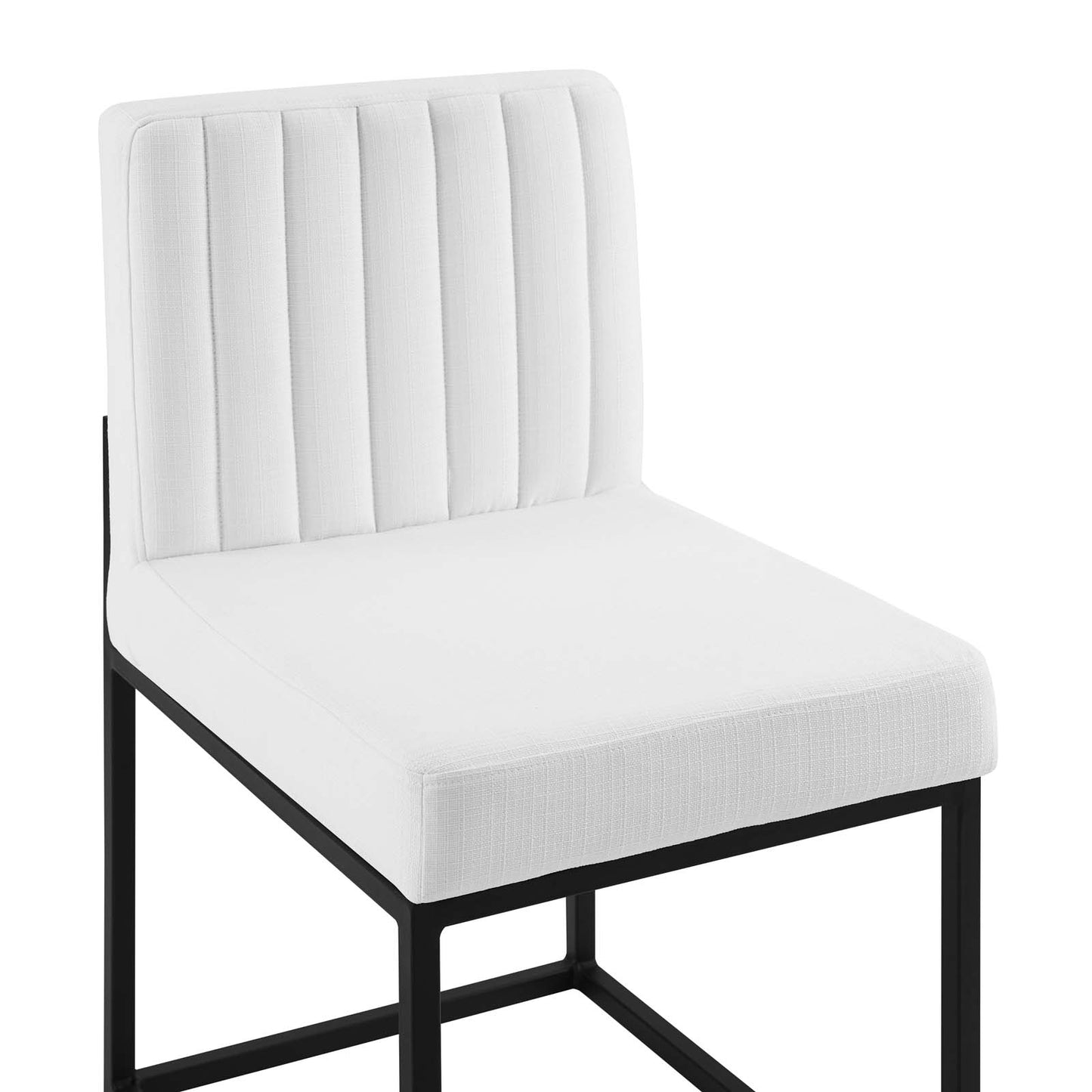 Carriage Channel Tufted Sled Base Upholstered Fabric Dining Chair | Polyester by Modway