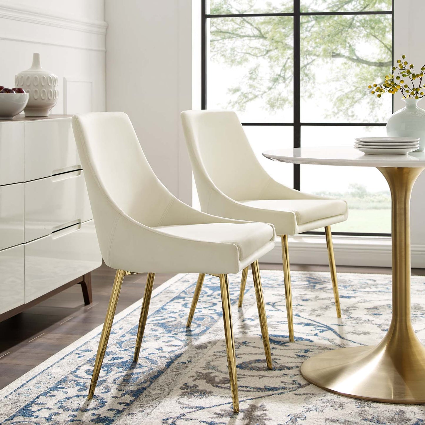 Viscount Performance Velvet Dining Chairs-Set of 2 by Modway