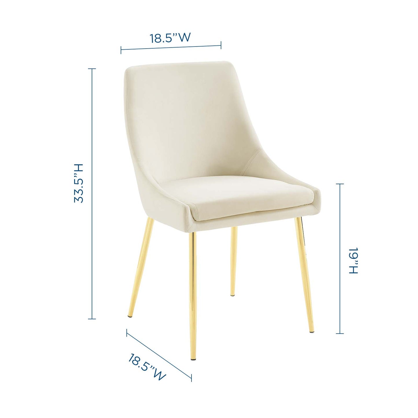Viscount Performance Velvet Dining Chairs-Set of 2 by Modway