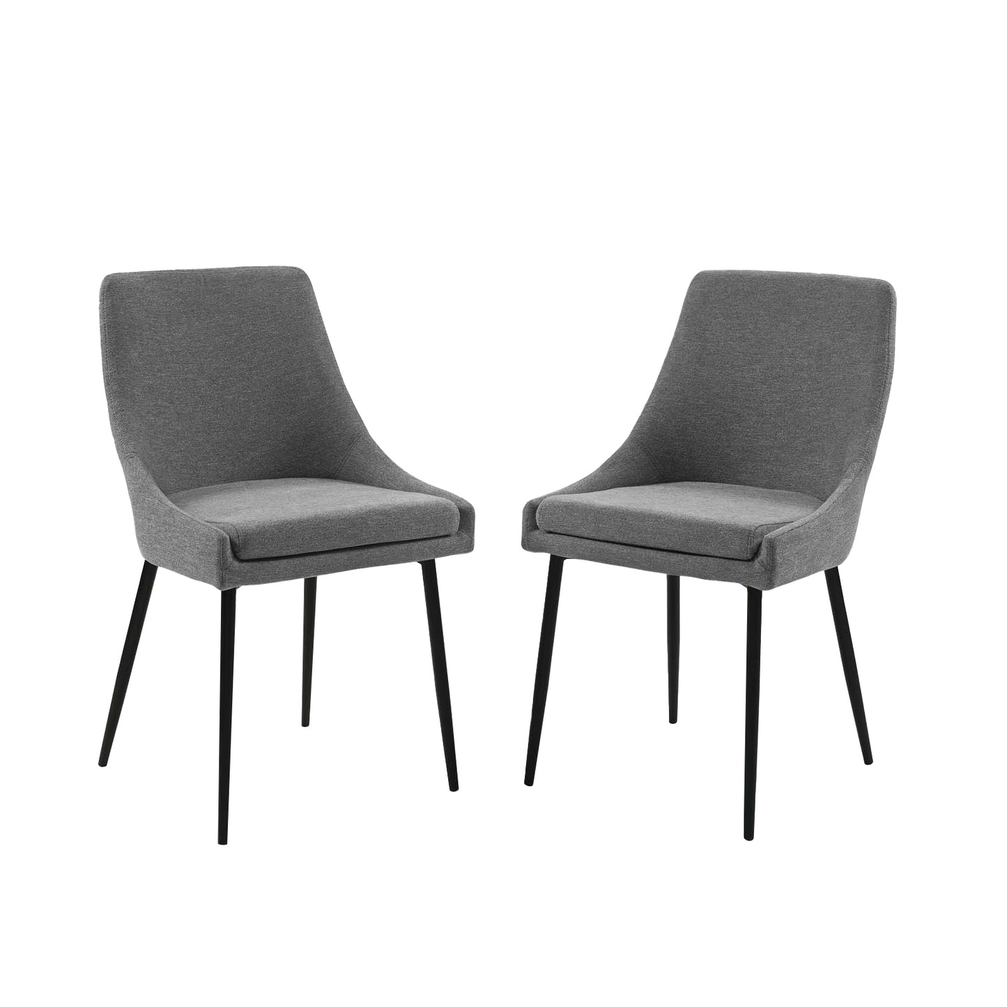 Viscount Upholstered Fabric Dining Chairs-Set of 2 | Polyester by Modway
