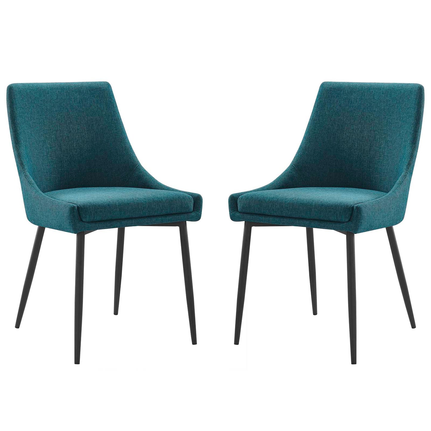 Viscount Upholstered Fabric Dining Chairs-Set of 2 | Polyester by Modway