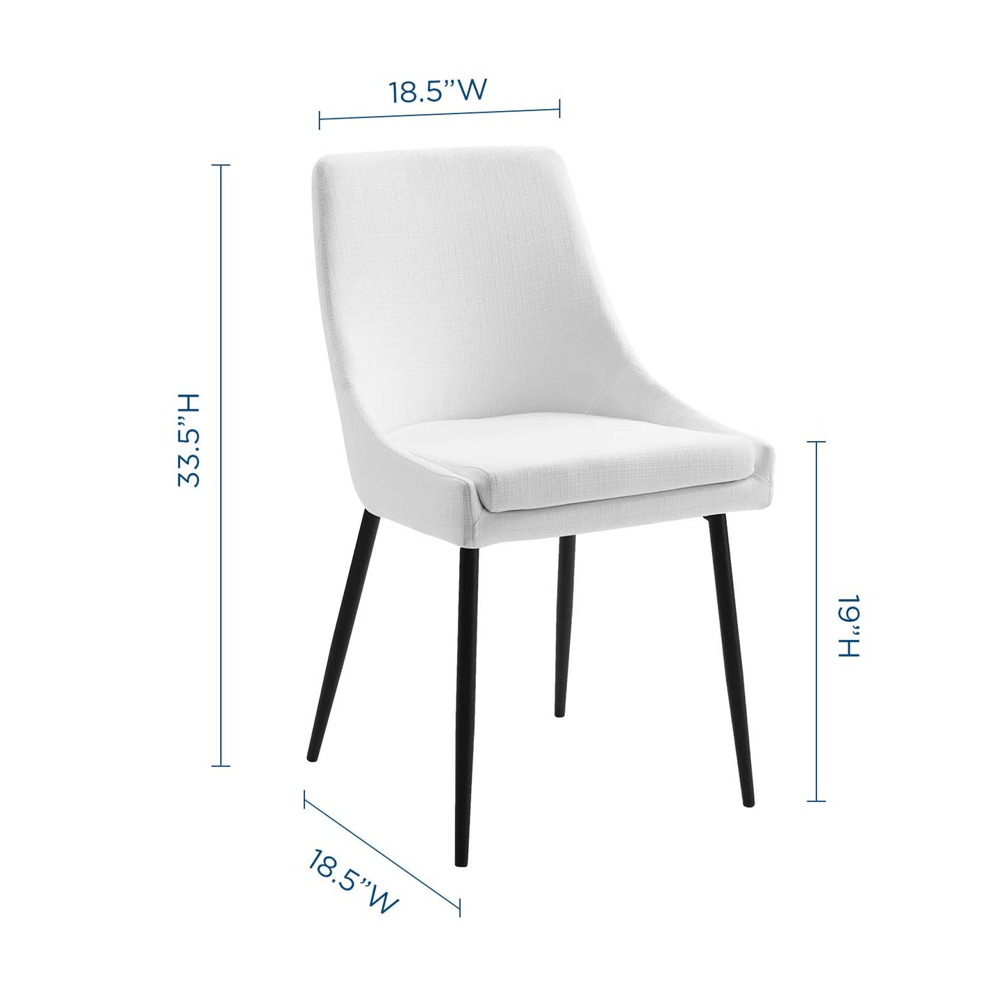 Viscount Upholstered Fabric Dining Chairs-Set of 2 | Polyester by Modway