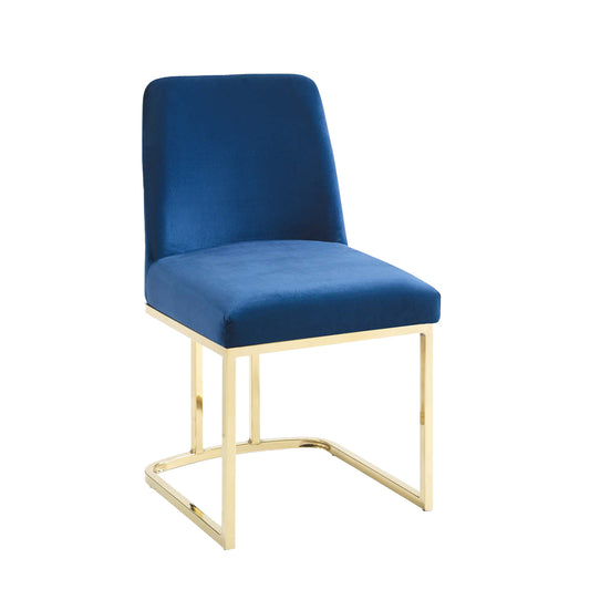 Amplify Sled Base Performance Velvet Dining Side Chair | Polyester by Modway