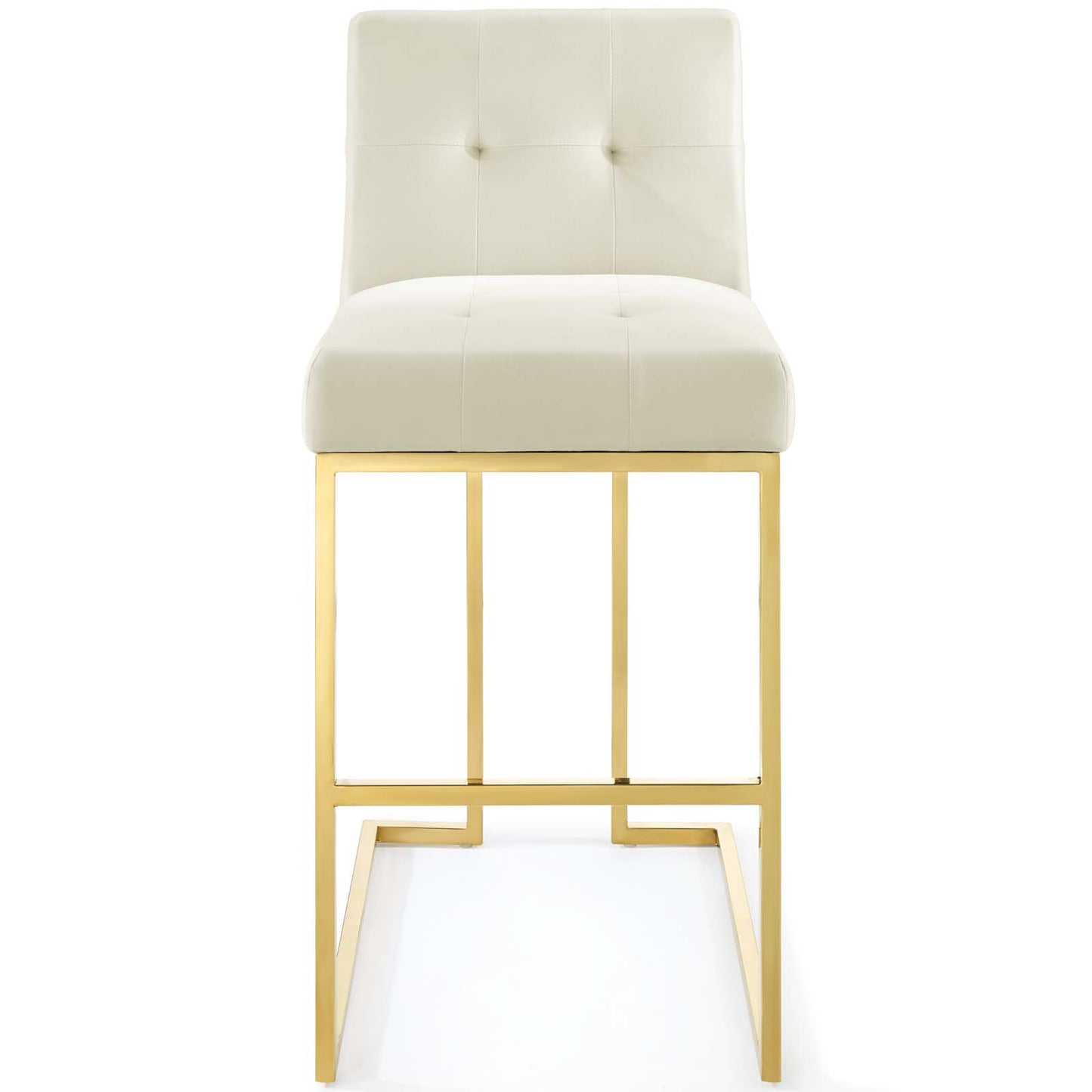 Privy Gold Stainless Steel Performance Velvet Bar Stool by Modway