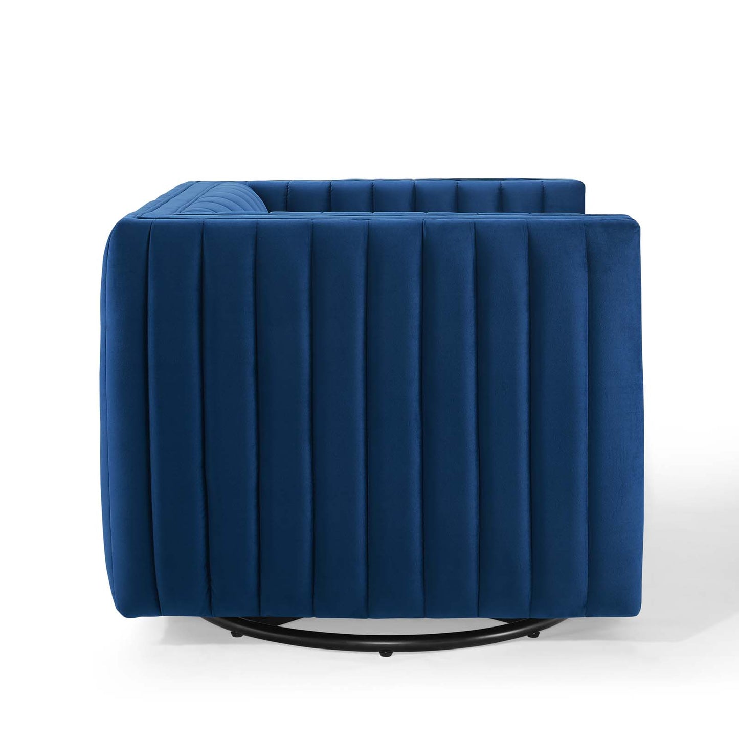 Conjure Channel Tufted Performance Velvet Swivel Armchair | Polyester by Modway