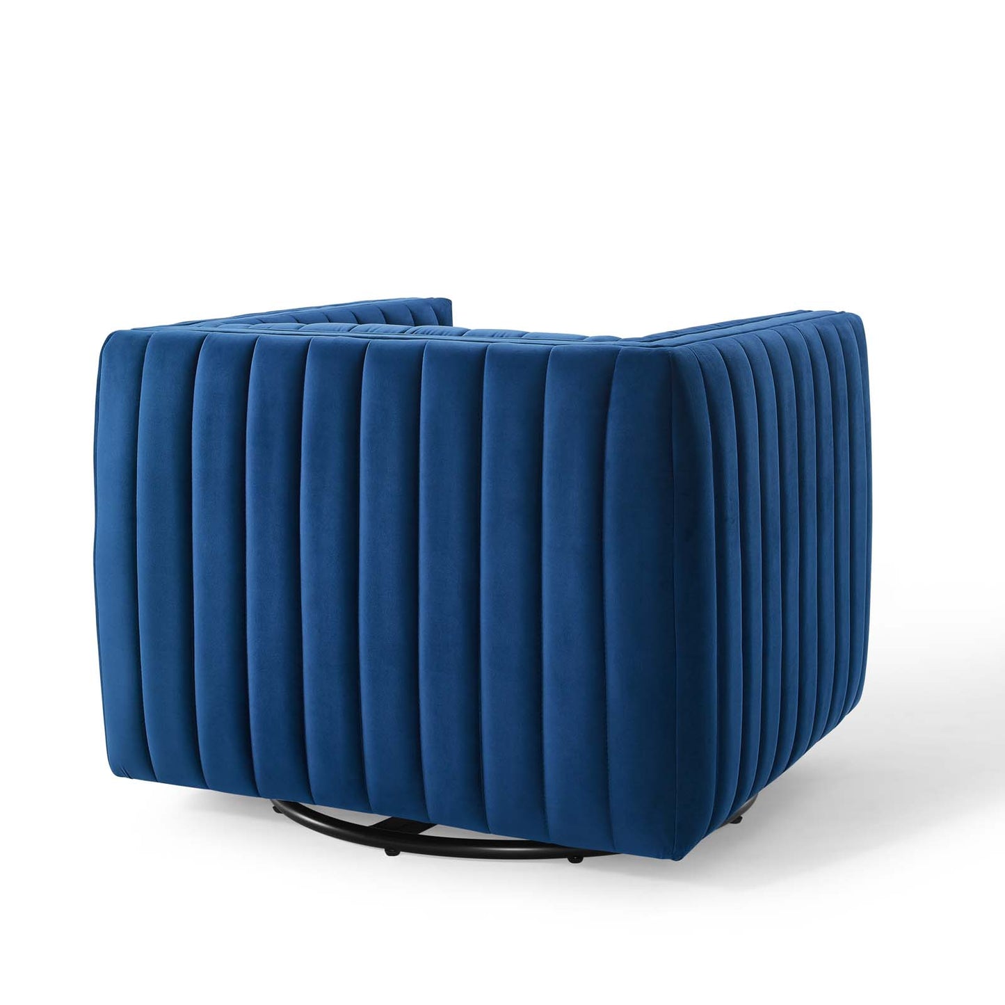 Conjure Channel Tufted Performance Velvet Swivel Armchair | Polyester by Modway
