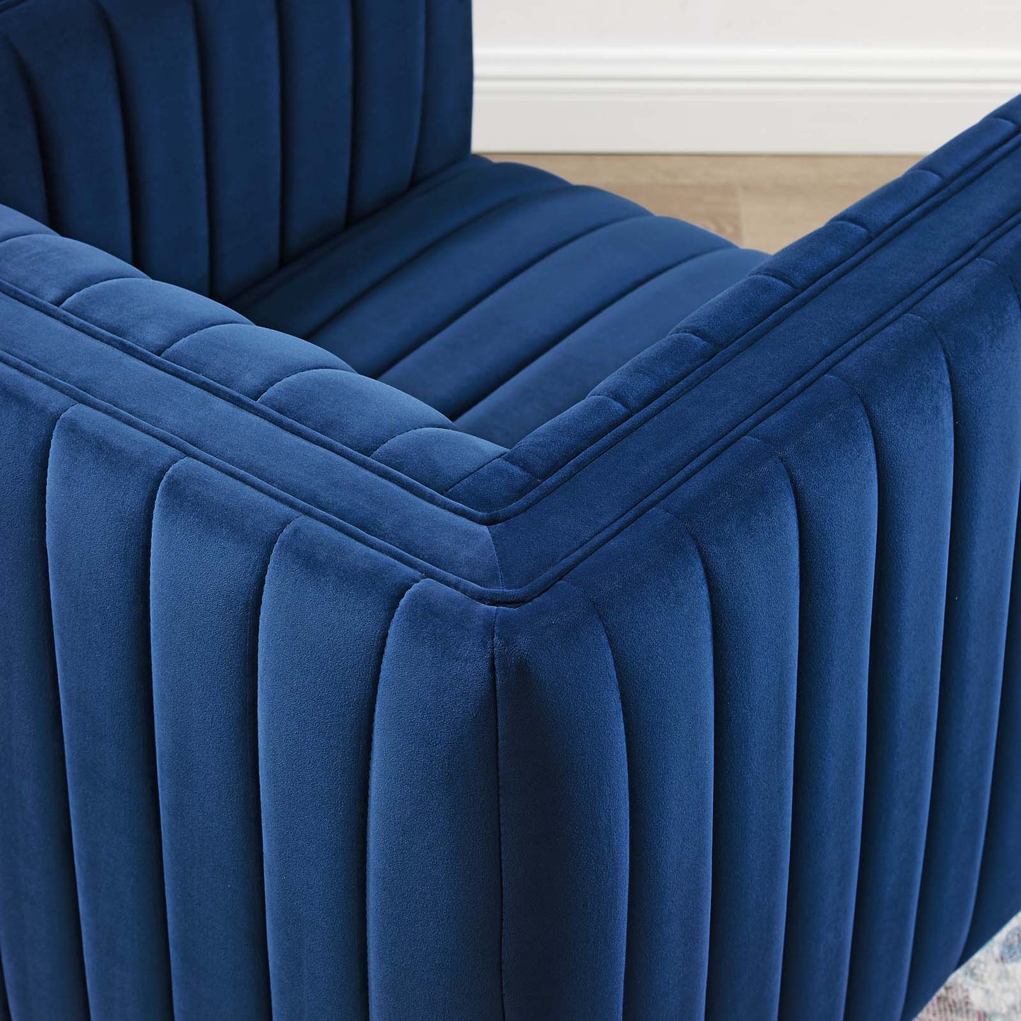 Conjure Channel Tufted Performance Velvet Swivel Armchair | Polyester by Modway