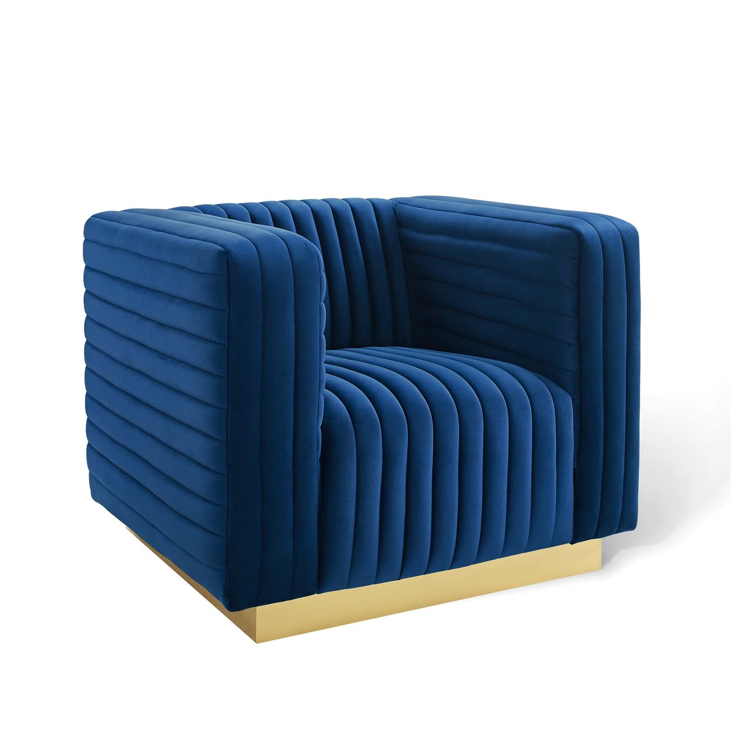 Charisma Channel Tufted Performance Velvet Accent Armchair | Polyester by Modway