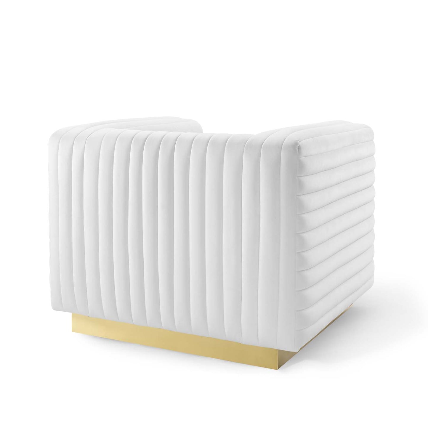 Charisma Channel Tufted Performance Velvet Accent Armchair | Polyester by Modway