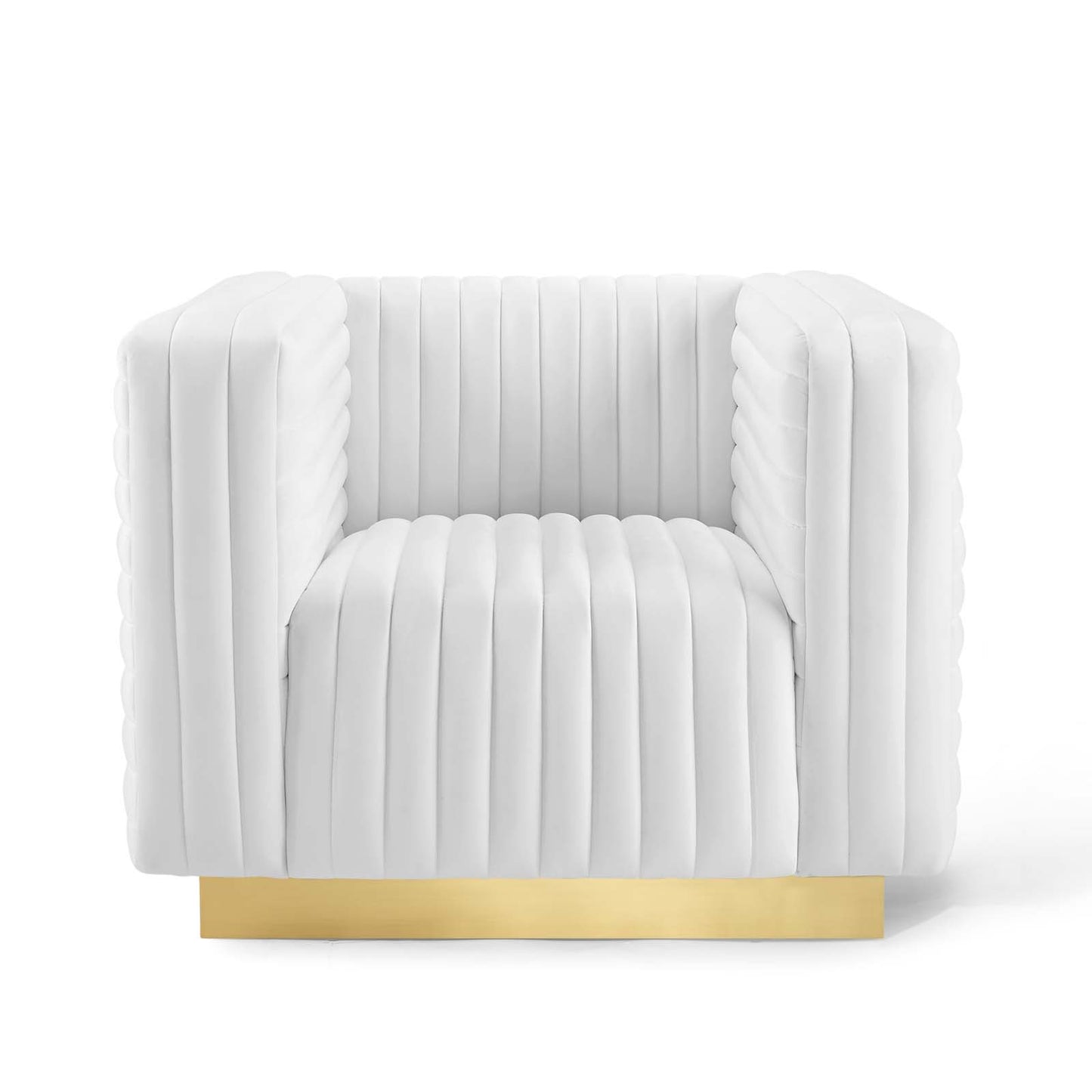 Charisma Channel Tufted Performance Velvet Accent Armchair | Polyester by Modway