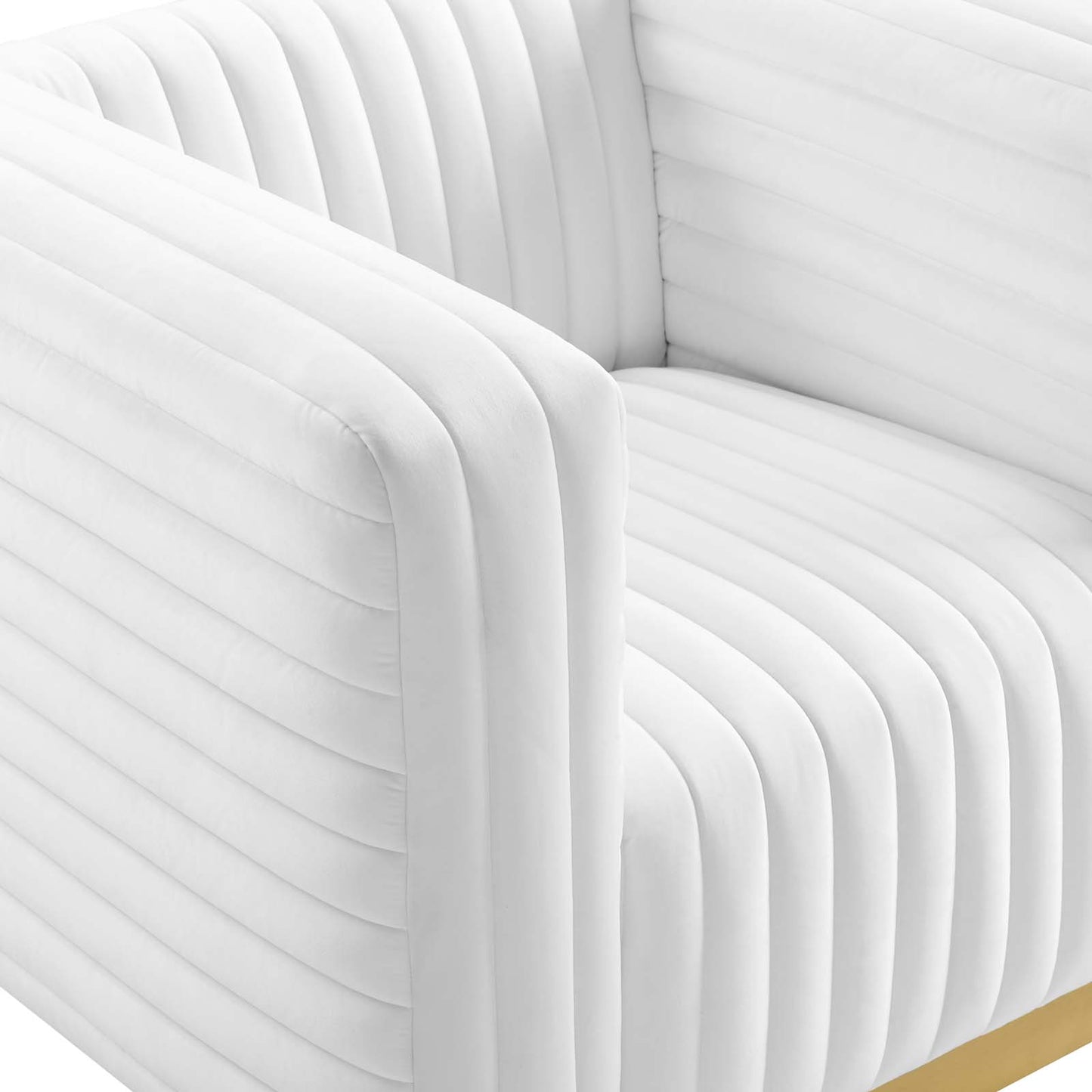 Charisma Channel Tufted Performance Velvet Accent Armchair | Polyester by Modway