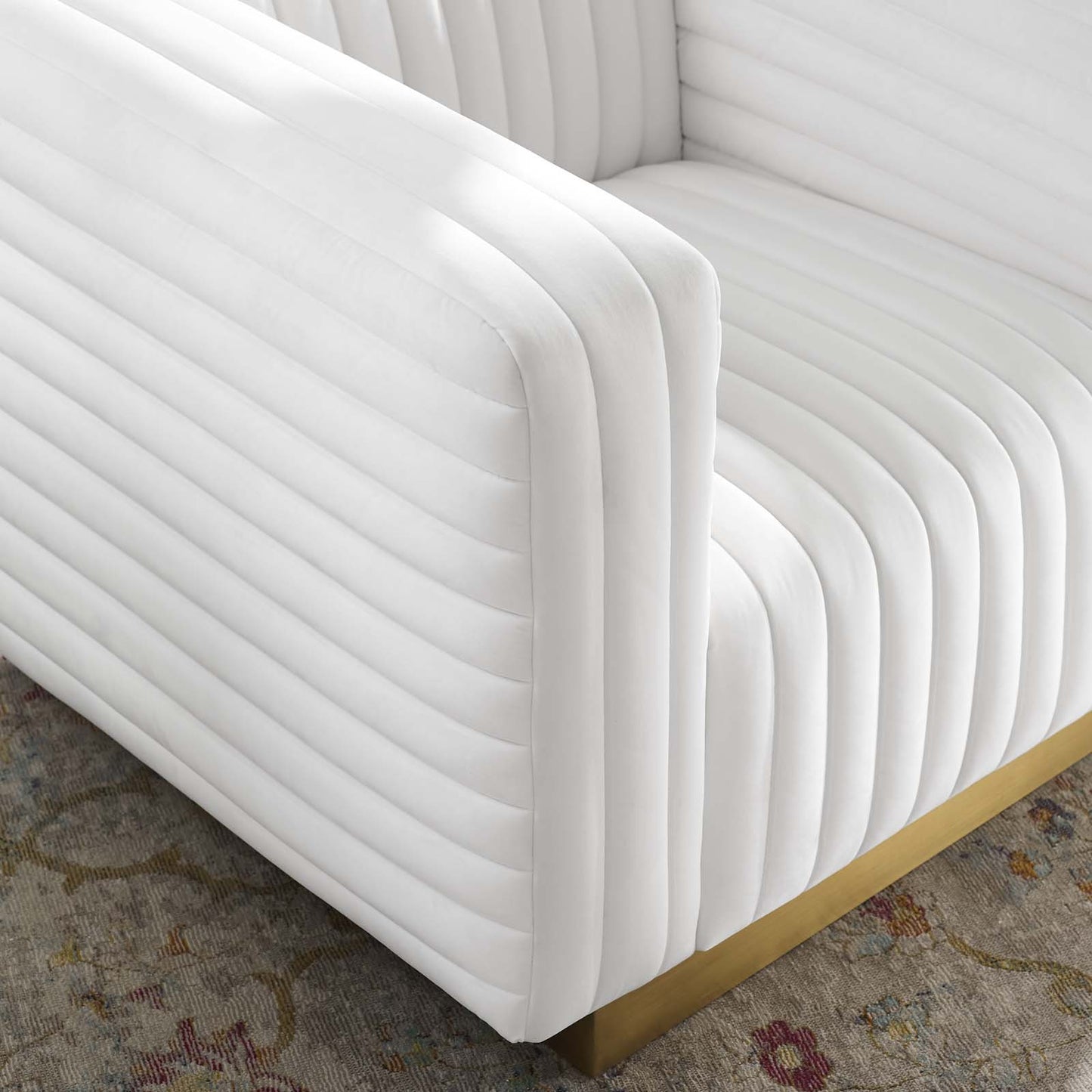 Charisma Channel Tufted Performance Velvet Accent Armchair | Polyester by Modway