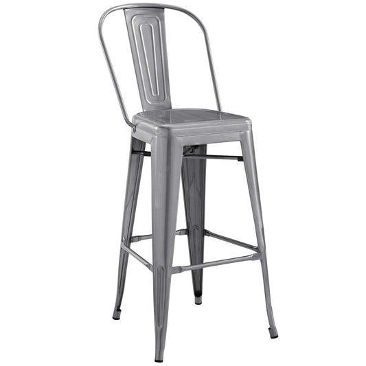 Promenade Bar Side Stool Set of 4 Gunmetal by Modway