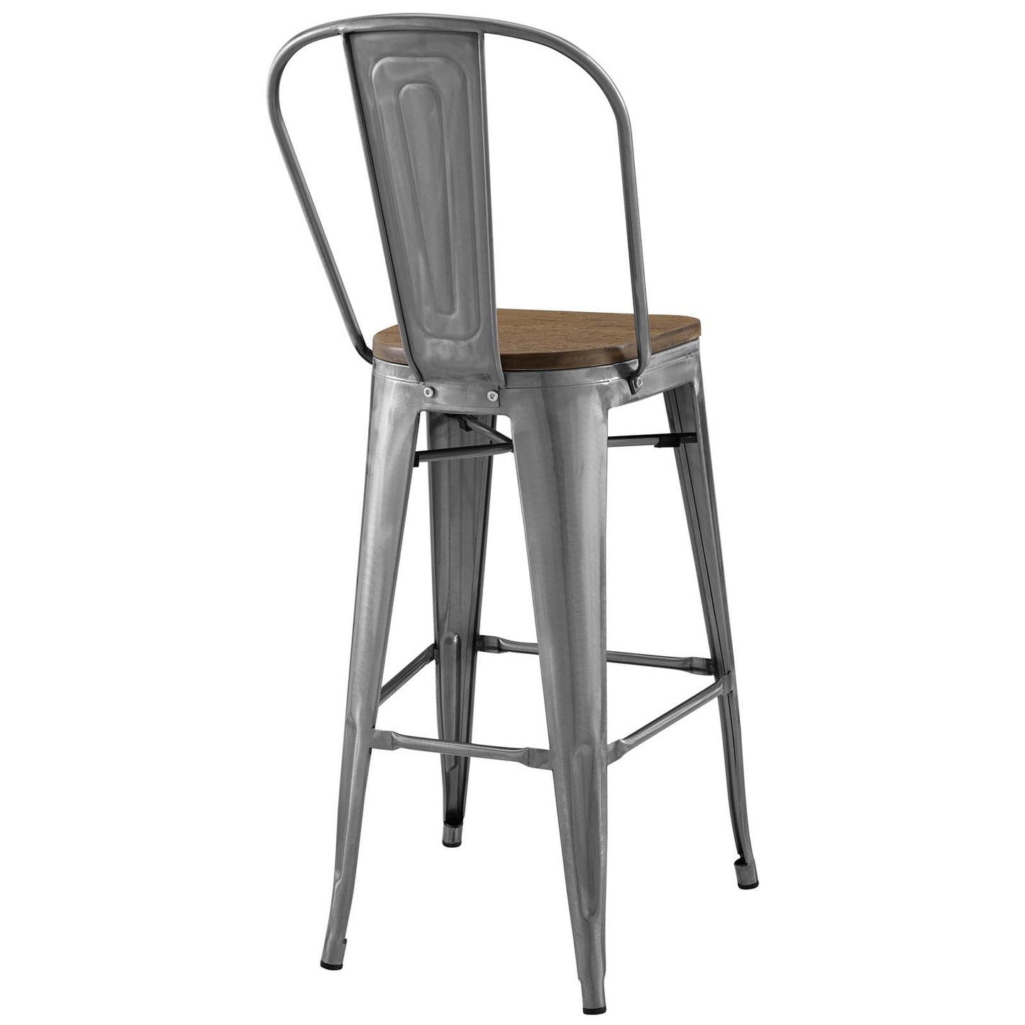 Promenade Bar Stool Set of 4 Gunmetal by Modway
