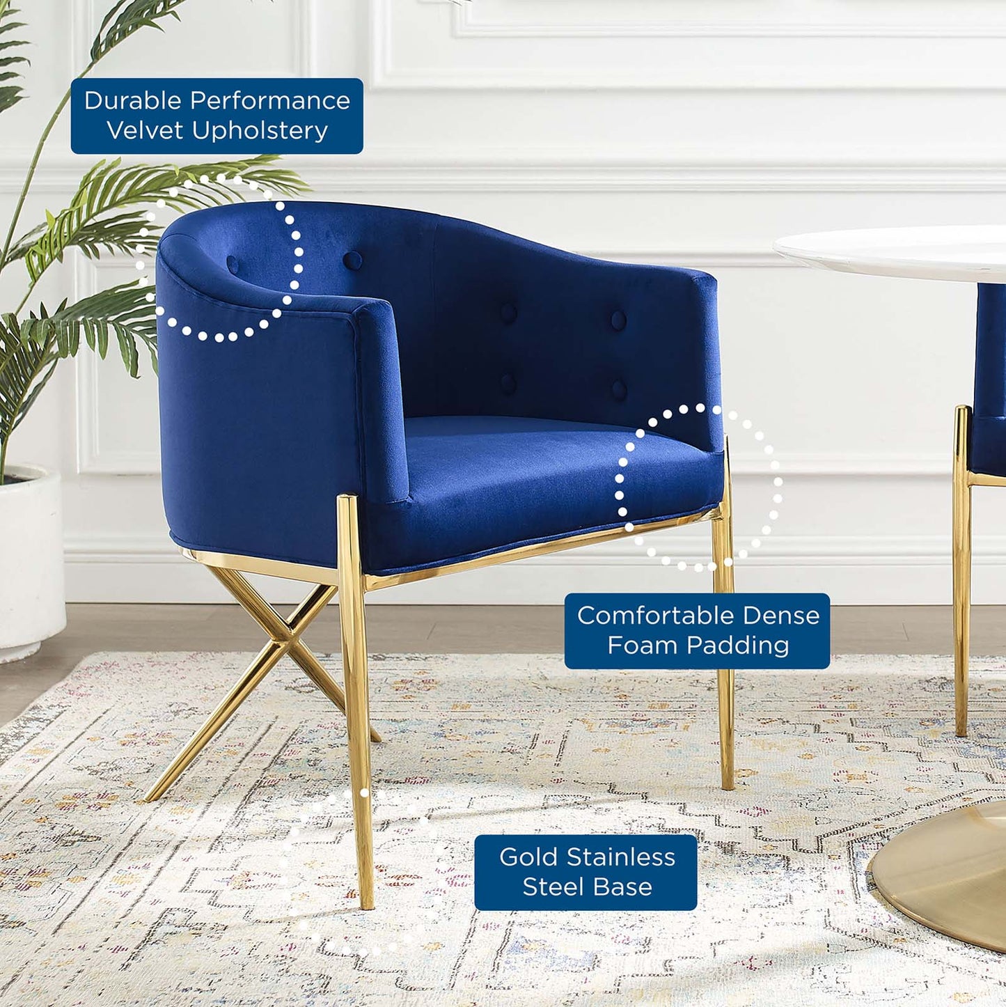Savour Tufted Performance Velvet Accent Dining Armchair by Modway