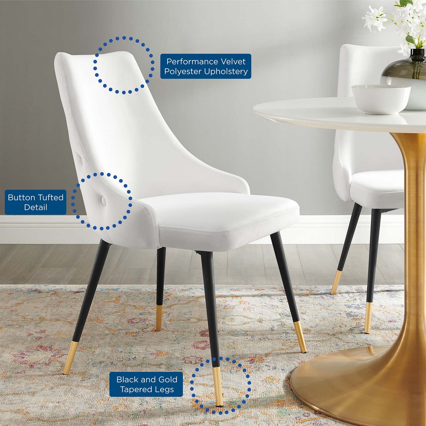 Adorn Tufted Performance Velvet Dining Side Chair by Modway