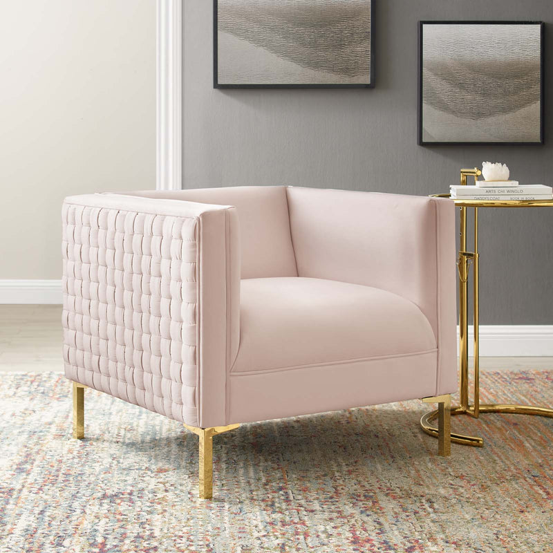Resonate Performance Velvet Armchair | Polyester by Modway