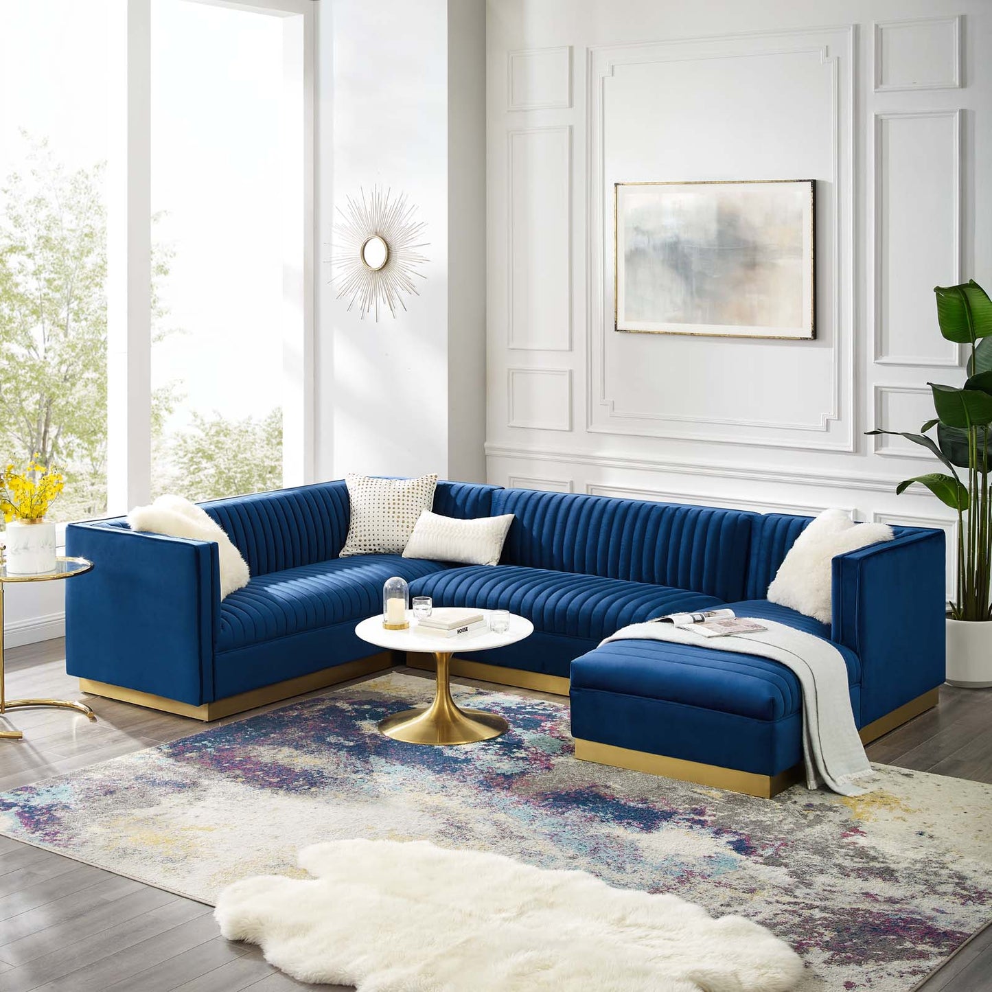 Sanguine 3 Piece Performance Velvet Sectional Sofa Set by Modway