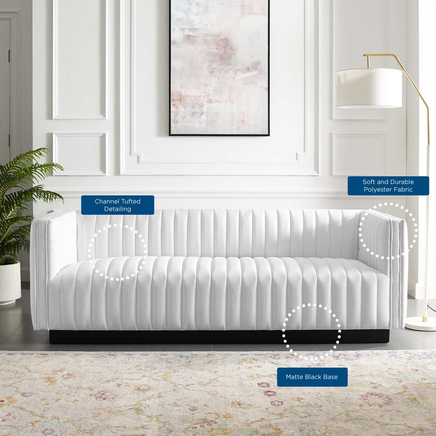 Conjure Tufted Upholstered Fabric Sofa | Polyester by Modway
