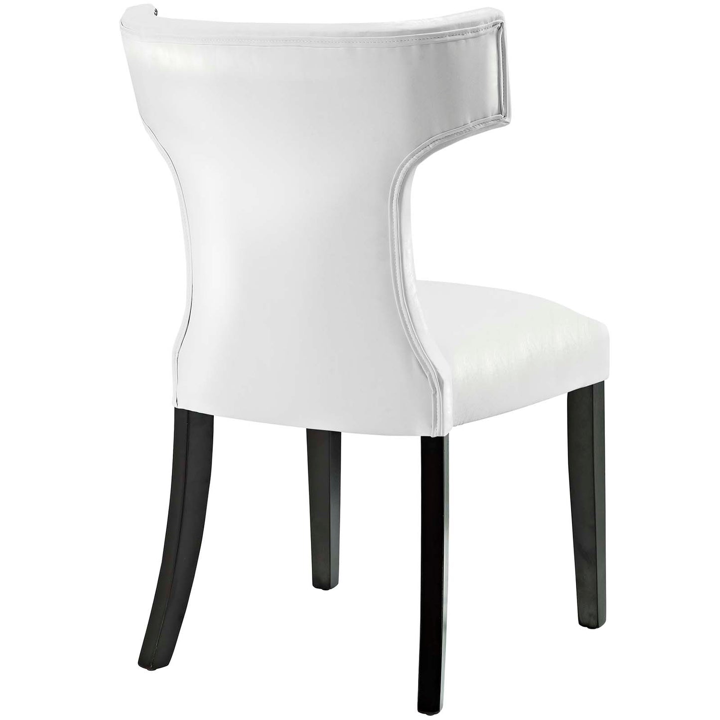Curve Dining Chair Vinyl Set of 2 White by Modway