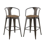 Promenade Bar Stool Set of 2 Brown by Modway
