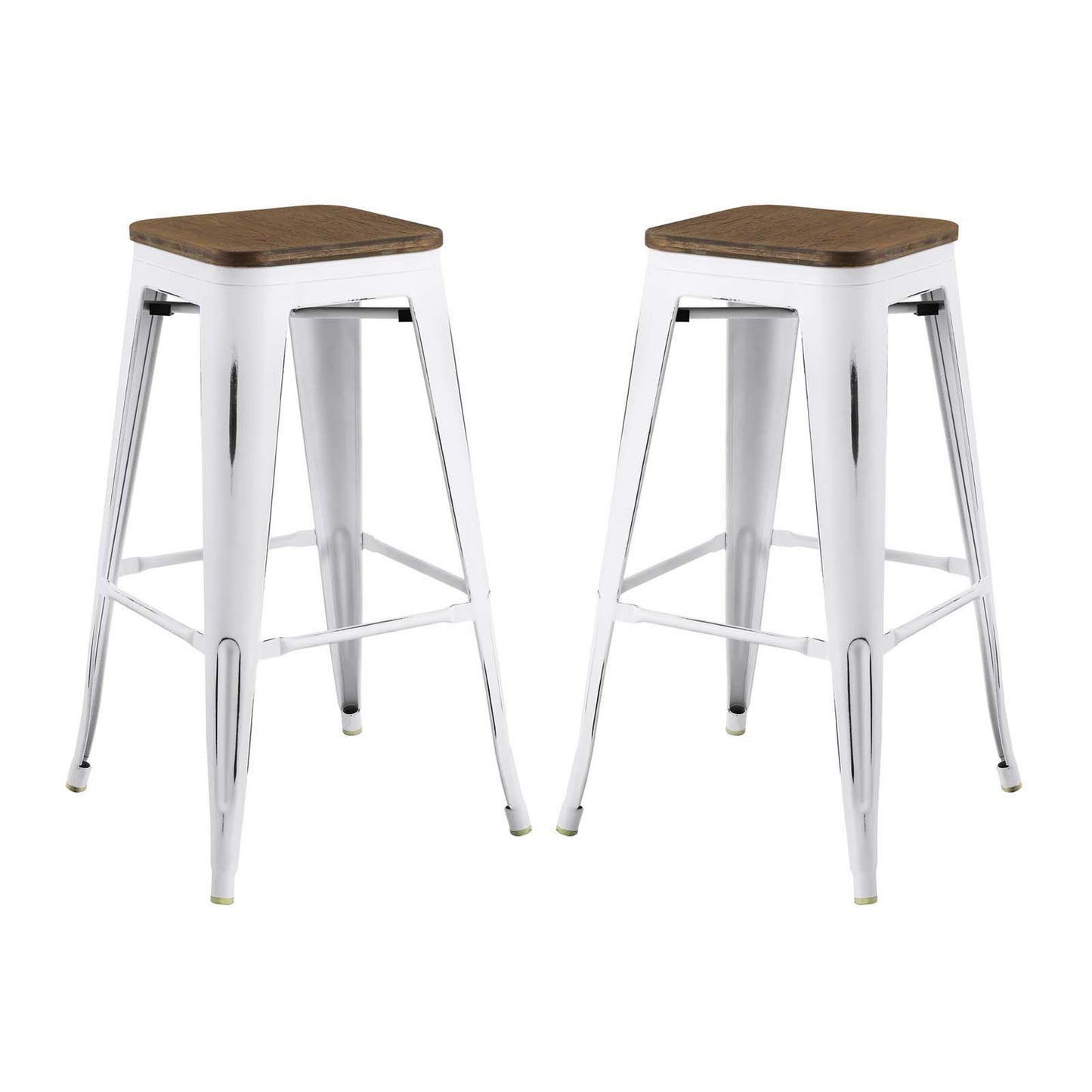 Promenade Bar Stool Set of 2 White by Modway