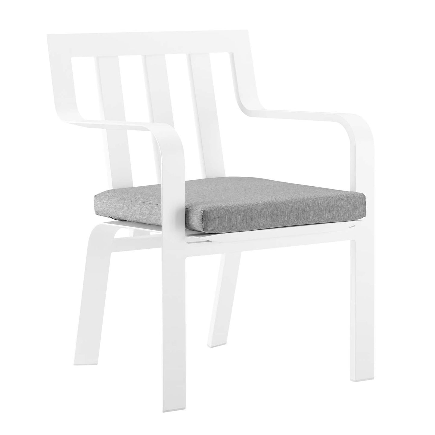 Baxley Outdoor Patio Aluminum Armchair Set of 2 in Gray/White by Modway