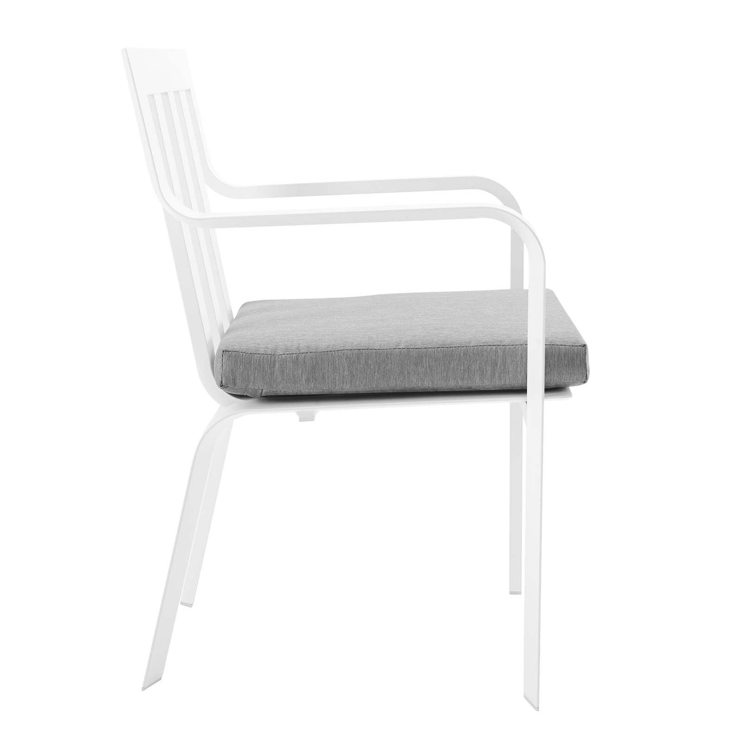 Baxley Outdoor Patio Aluminum Armchair Set of 2 in Gray/White by Modway