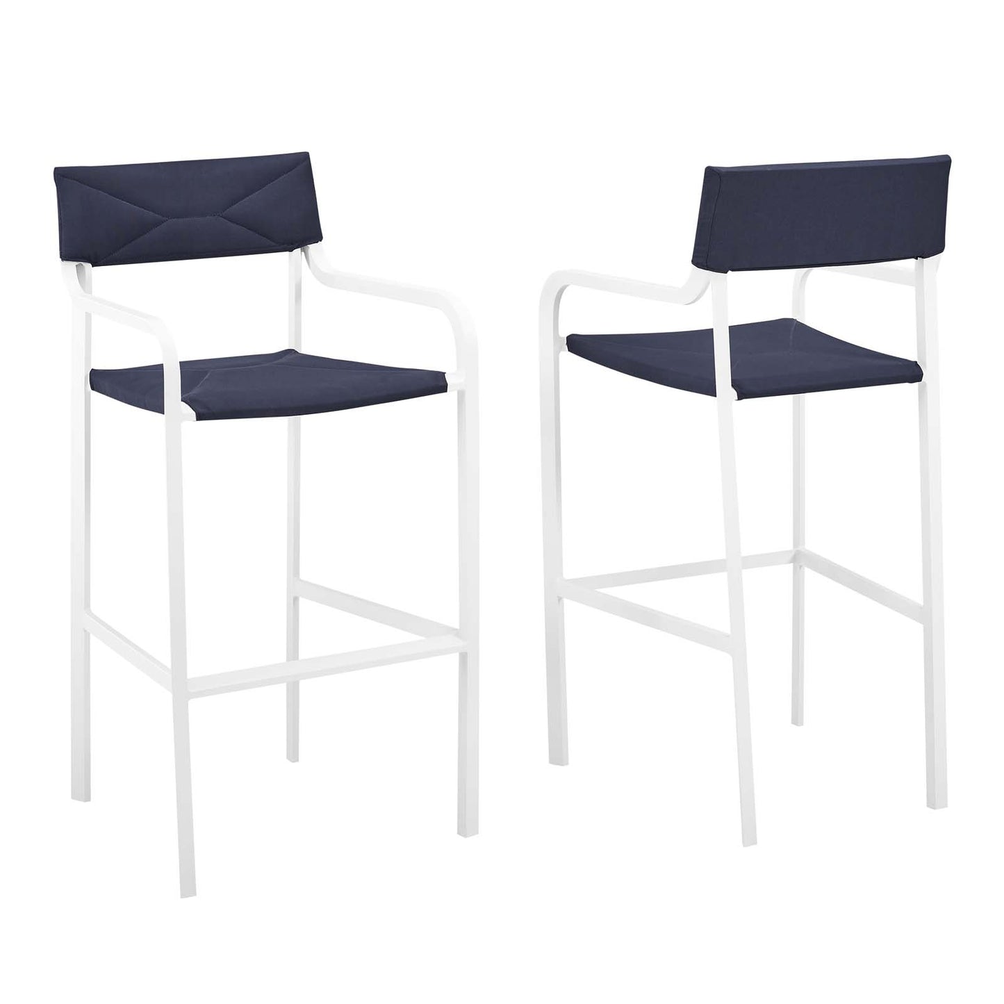 Raleigh Outdoor Patio Aluminum Bar Stool Set of 2 by Modway