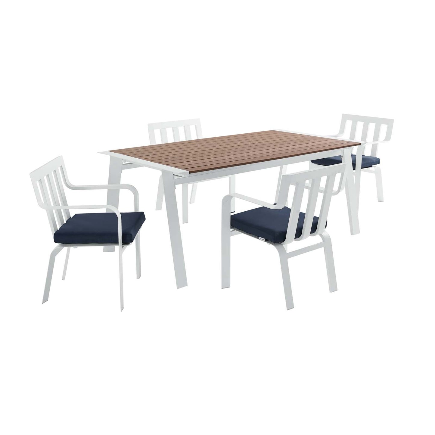Baxley 5 Piece Outdoor Patio Aluminum Dining Set by Modway