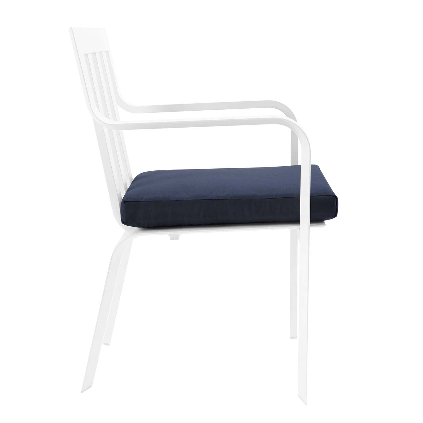 Baxley Outdoor Patio Aluminum Dining Set with 6 Stackable Armchairs by Modway