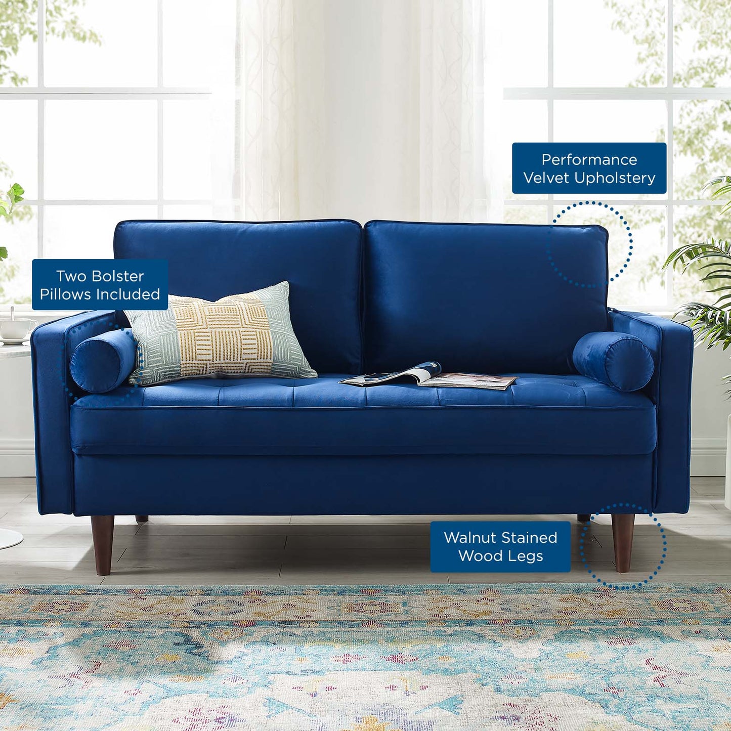 Valour Performance Velvet Loveseat by Modway