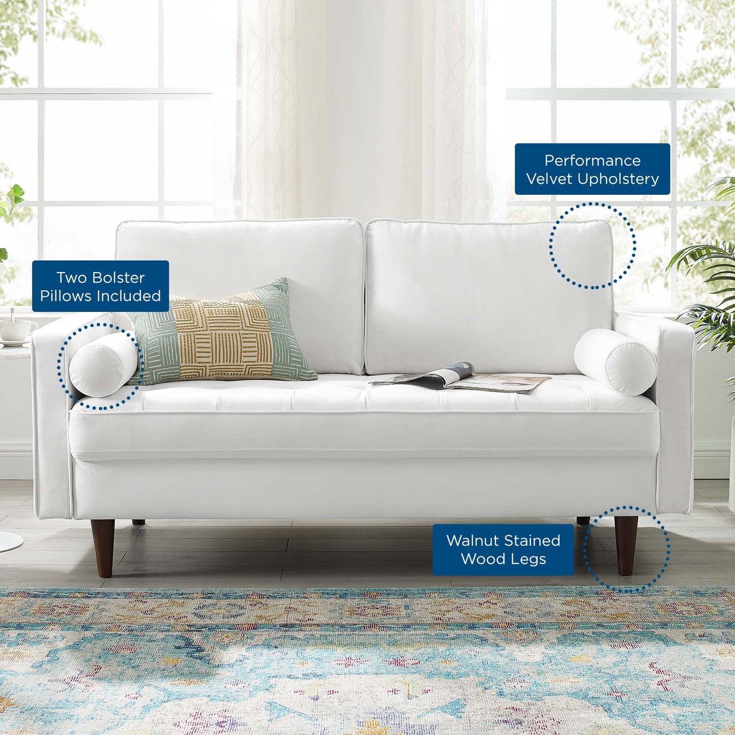 Valour Performance Velvet Loveseat by Modway