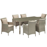 Conduit 7 Piece Outdoor Patio Wicker Rattan Dining Set by Modway