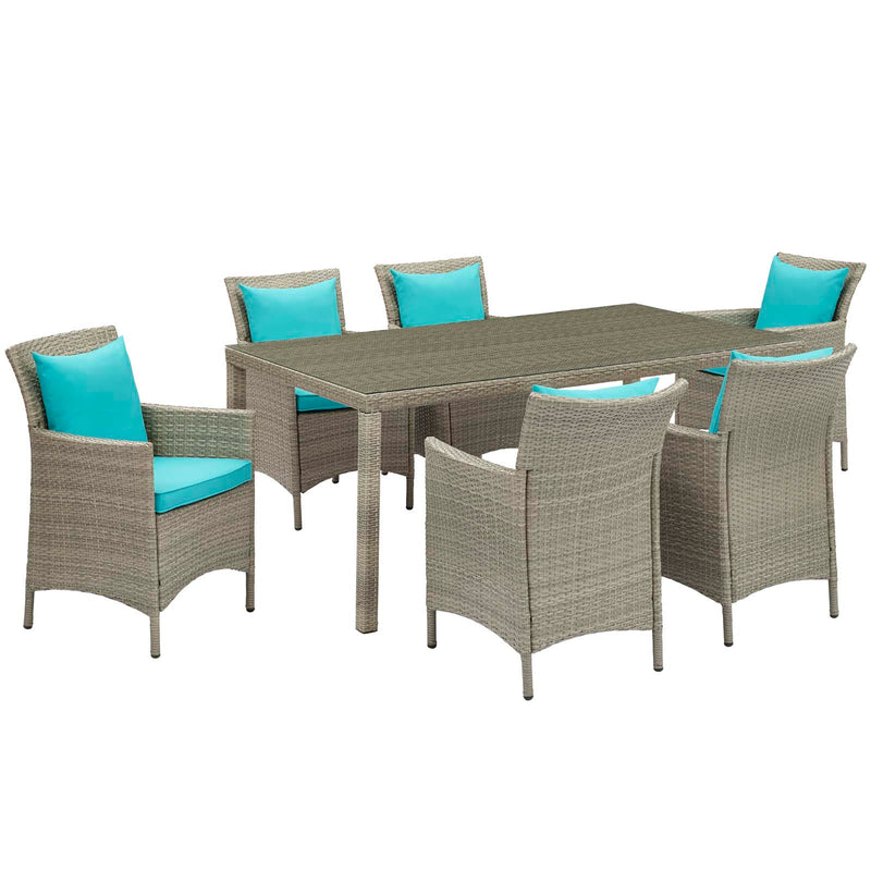 Conduit 7 Piece Outdoor Patio Wicker Rattan Dining Set by Modway