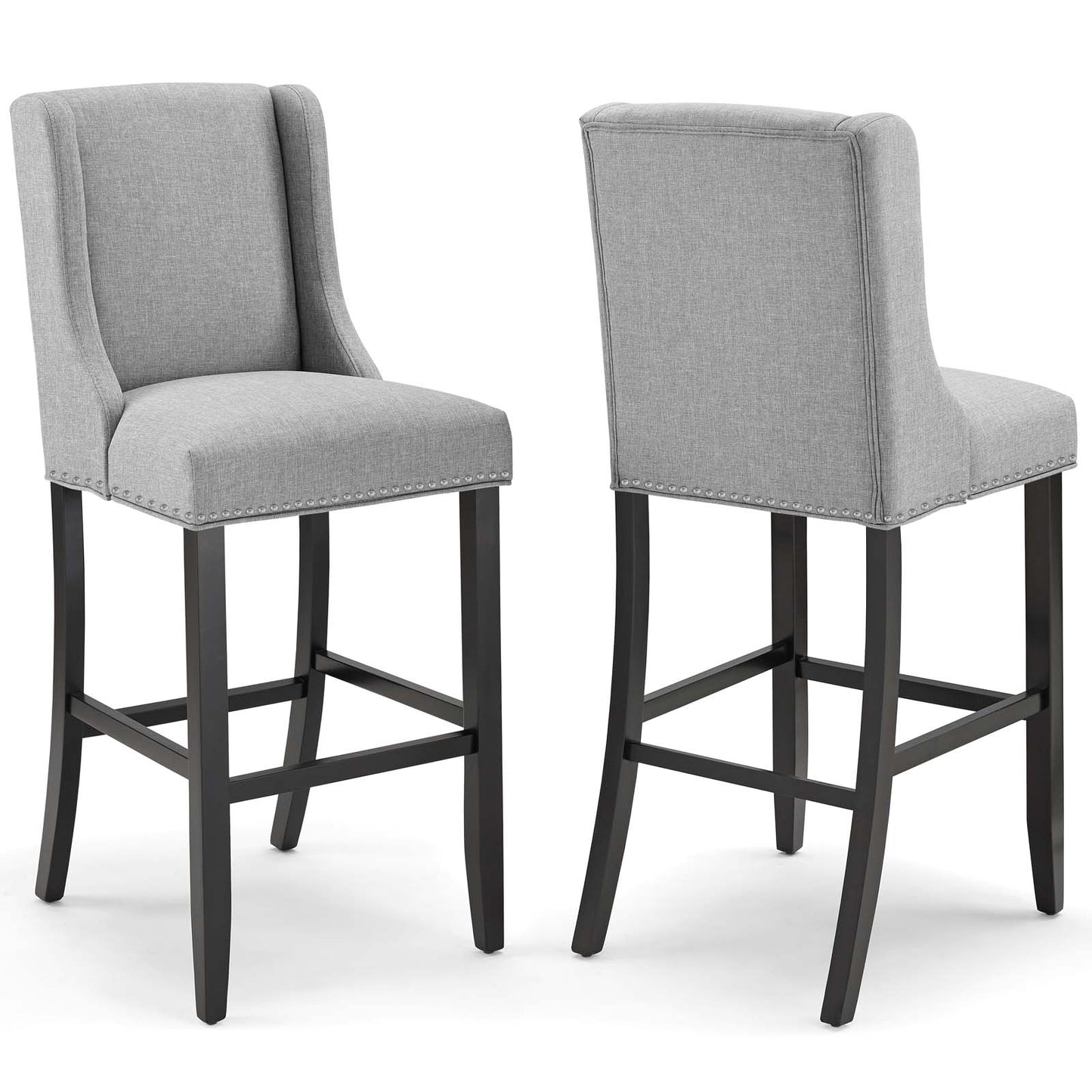 Baron Bar Stool Upholstered Fabric Set of 2 by Modway