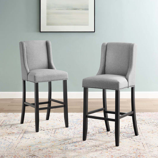 Baron Bar Stool Upholstered Fabric Set of 2 by Modway
