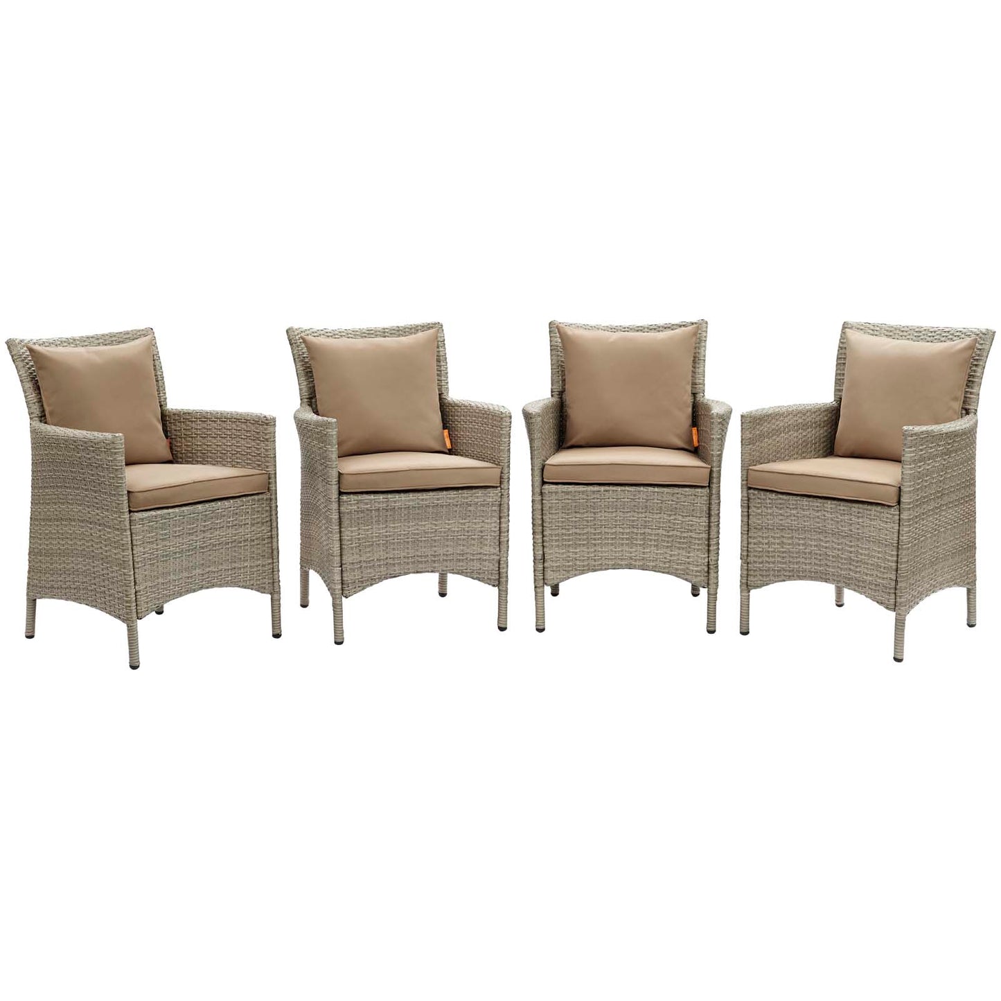 Conduit Outdoor Patio Wicker Rattan Dining Armchair Set of 4 by Modway
