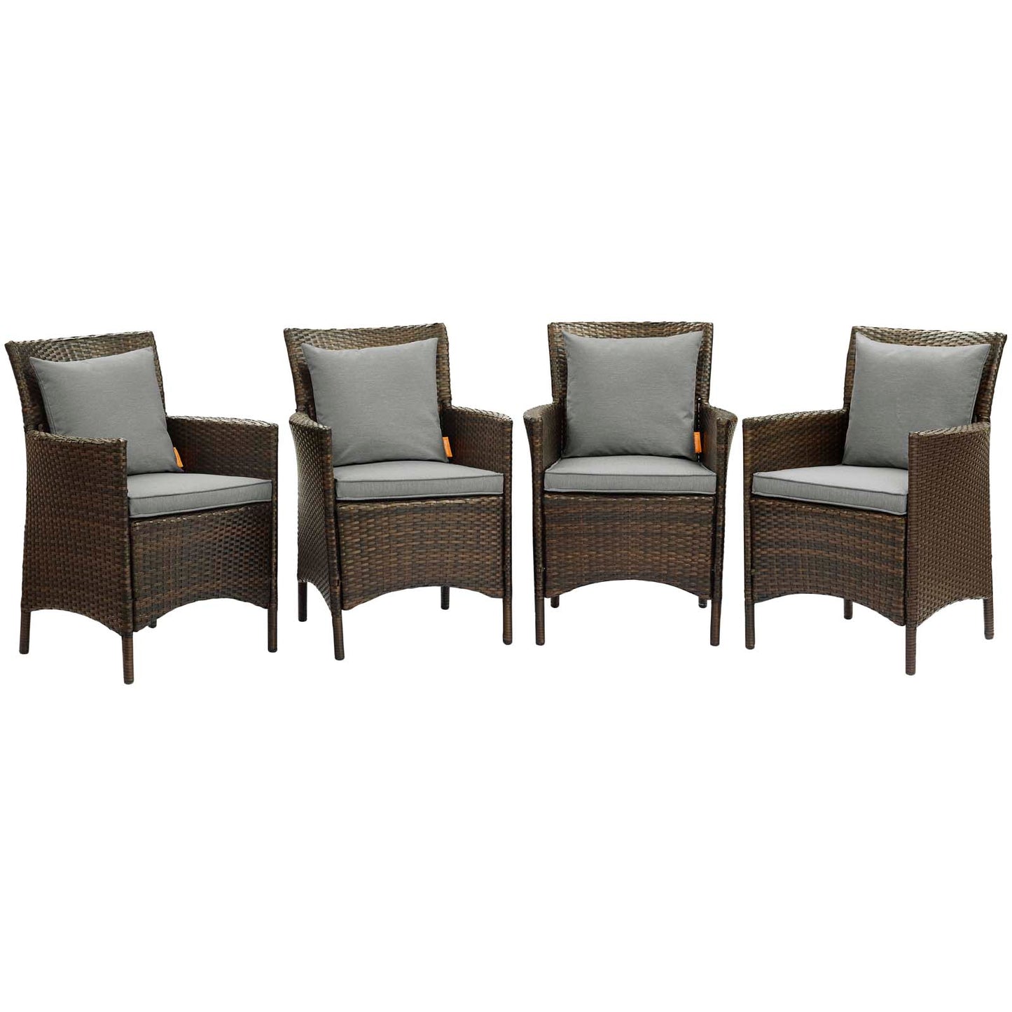Conduit Outdoor Patio Wicker Rattan Dining Armchair Set of 4 by Modway