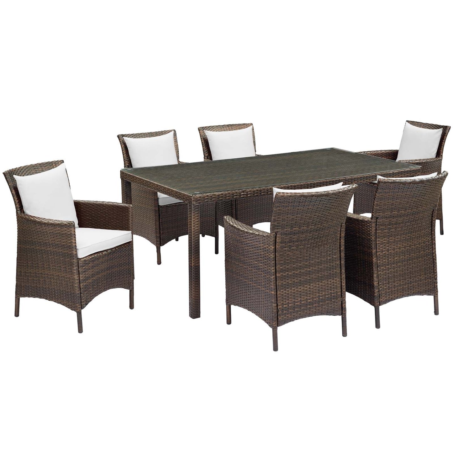 Conduit 7 Piece Outdoor Patio Wicker Rattan Dining Set by Modway