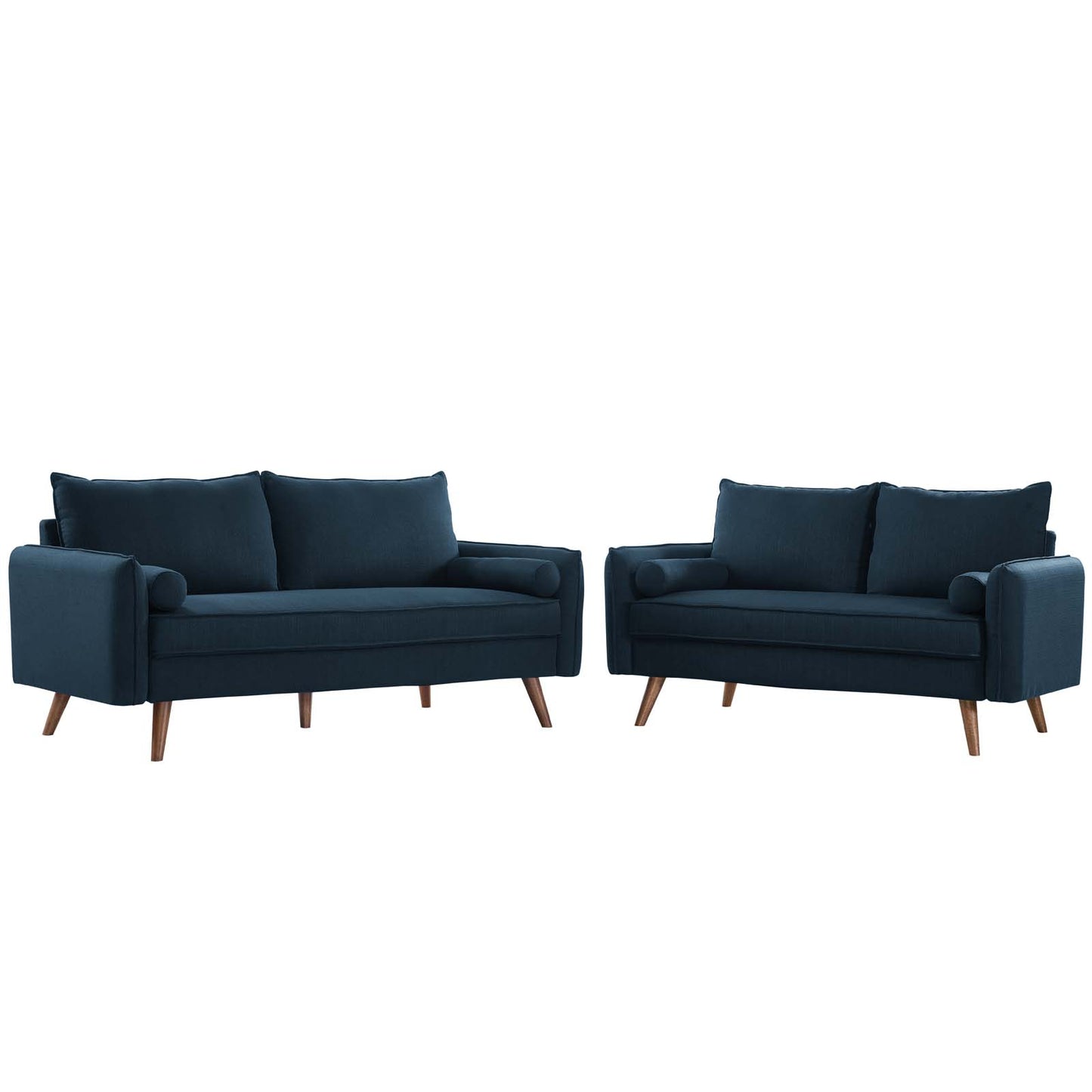 Revive Upholstered Fabric Sofa and Loveseat Set Azure by Modway