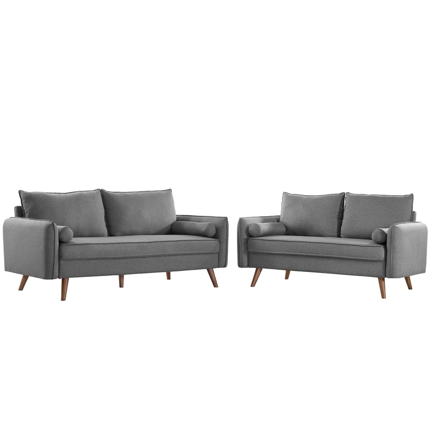 Revive Upholstered Fabric Sofa and Loveseat Set Azure by Modway