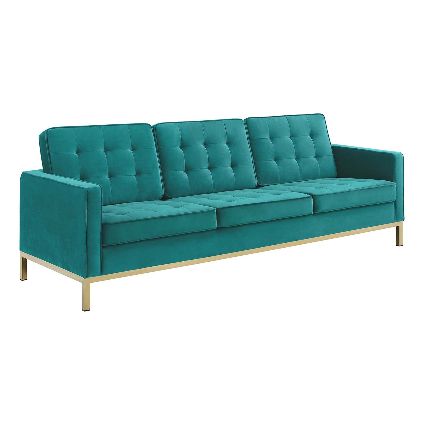 Loft Gold Stainless Steel Leg Performance Velvet Sofa and Loveseat Set by Modway