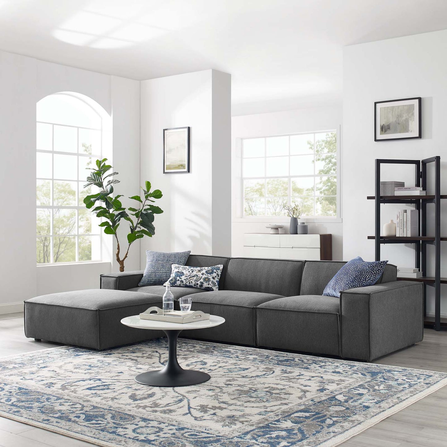 Restore 4 Piece Sectional Sofa | Polyester by Modway