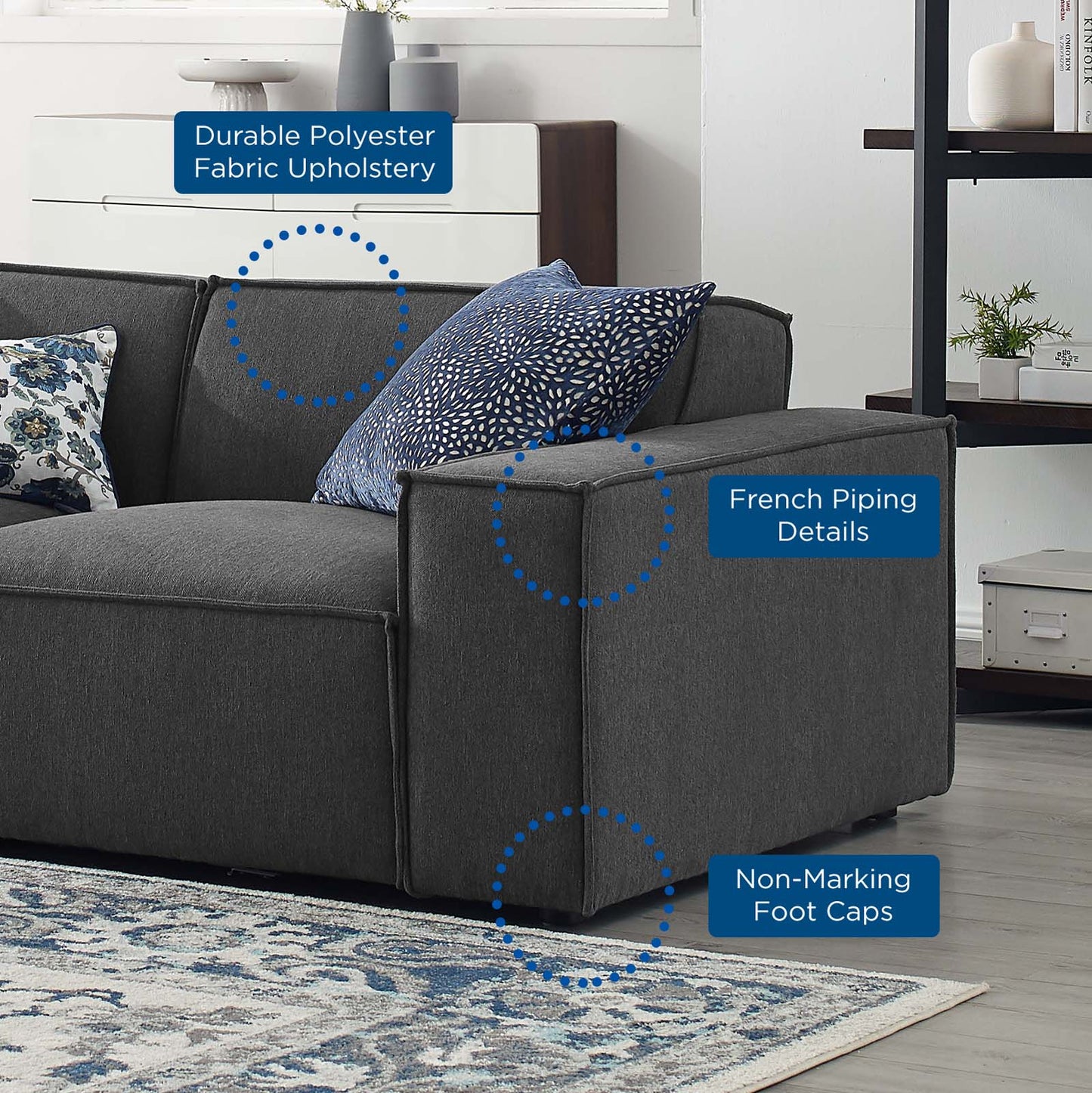 Restore 6 Piece Sectional Sofa | Polyester by Modway