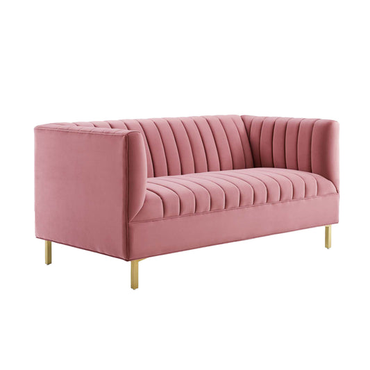Shift Channel Tufted Performance Velvet Loveseat by Modway