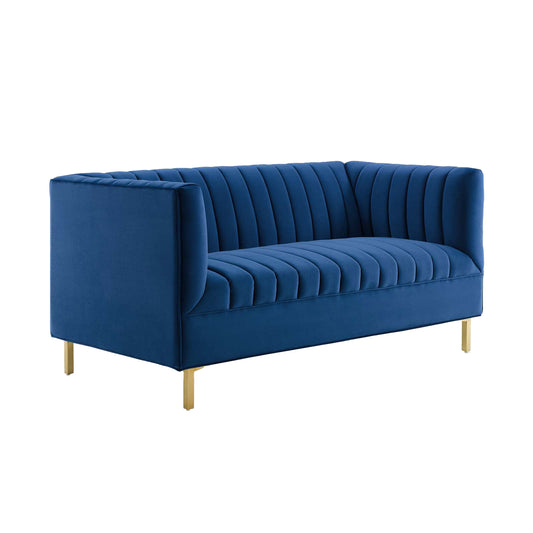 Shift Channel Tufted Performance Velvet Loveseat by Modway