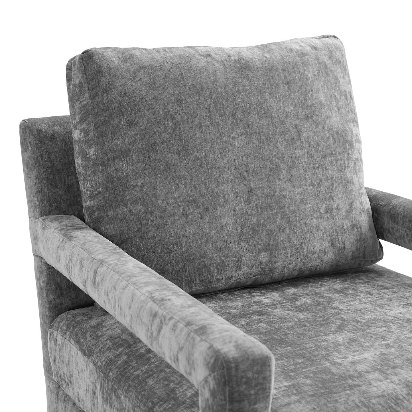 Rehearse Performance Velvet Armchair Gray | Polyester by Modway